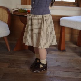 Girls' Summer Niche Fashion Skirt (Option: Striped-100cm)