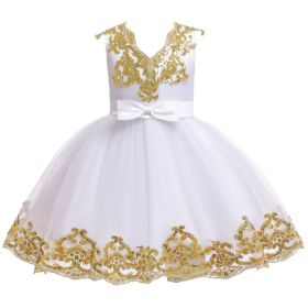 Children's Dress Princess Sequins Tulle Tutu Skirt (Option: White-90cm)