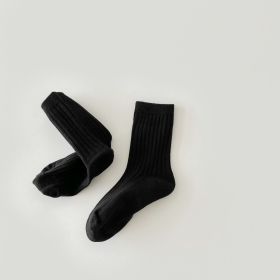 Boys And Girls Socks Korean Retro Tube (Option: Black-M Code)