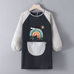 Baby Painting Overclothes Breathable Bib Apron (Option: A Black Gray Sleeve-XL)