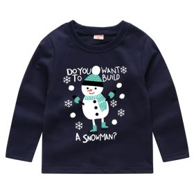 Children's Fashion Sweater Bottoming Shirt (Option: Navy Blue 2-100cm)