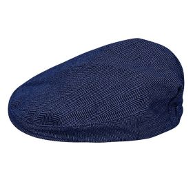 Boys' Suit Gentleman Beret White Baptism Octagonal (Option: Herringbone Blue-54CM)