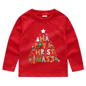 Children's Fashion Sweater Bottoming Shirt (Option: Red 4-120cm)