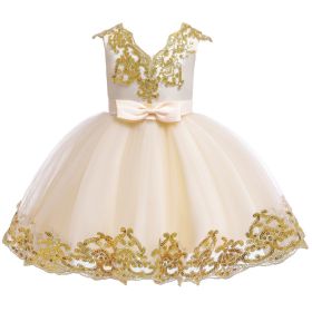 Children's Dress Princess Sequins Tulle Tutu Skirt (Option: Champagne-100cm)